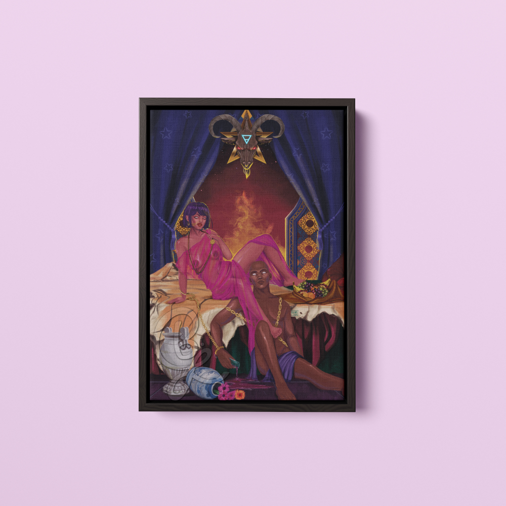 The Devil Canvas Print with Black Floater Frame
