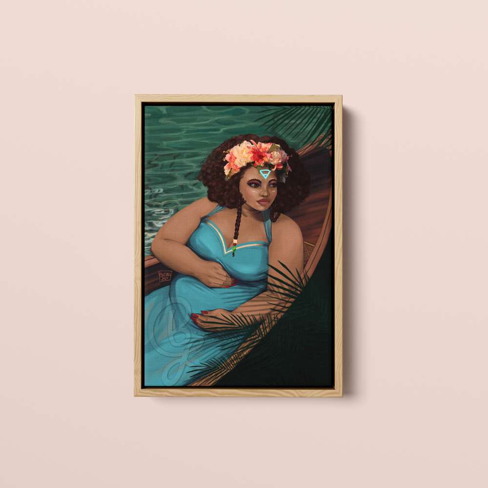 Empress Canvas Print in Natural Wood Frame