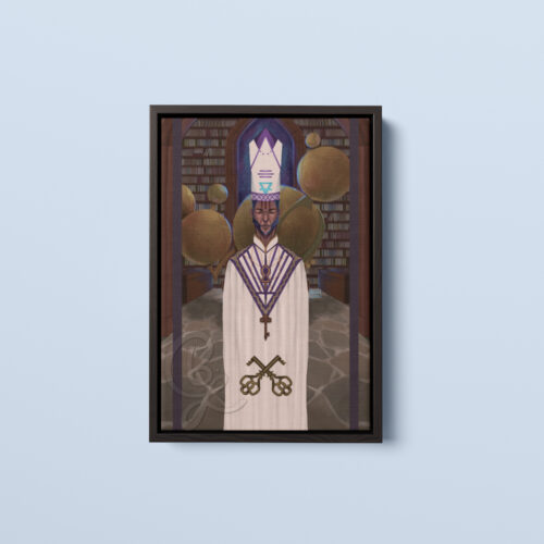 Hierophant Canvas Print in Black Frame