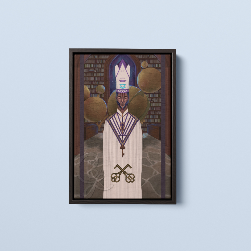 Hierophant Canvas Print in Black Frame