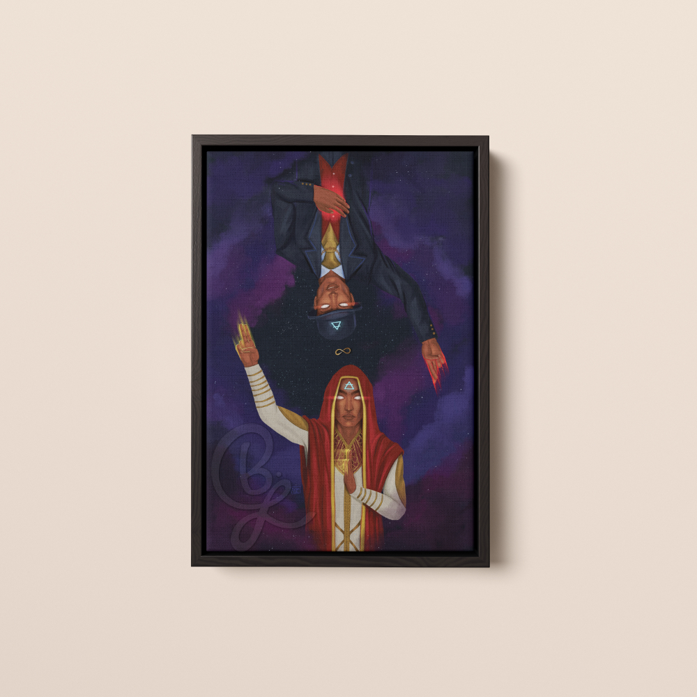 The Magician Canvas Print in Black Frame