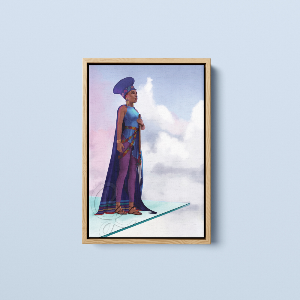 Queen of Swords in Natural Frame