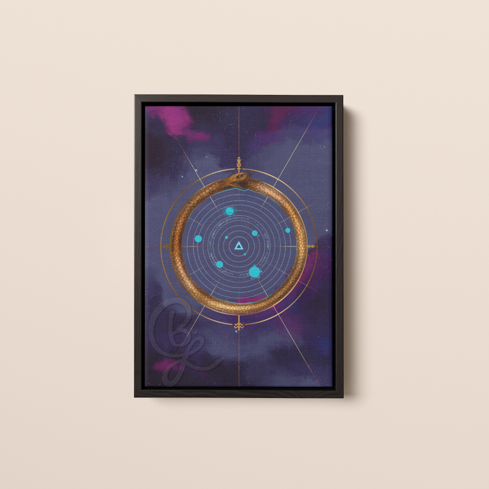 The Wheel Canvas Print in Black Frame