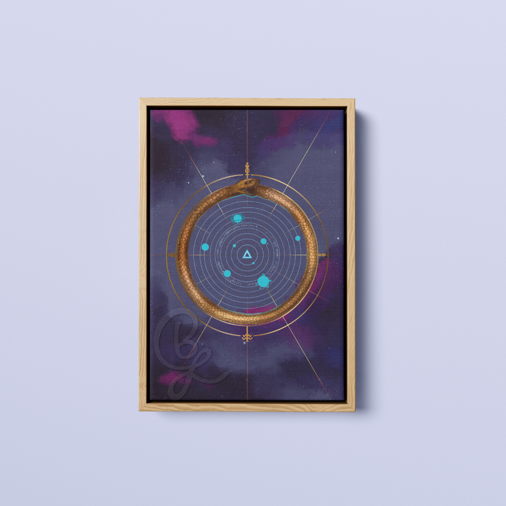 The Wheel Canvas Print in Natural Frame